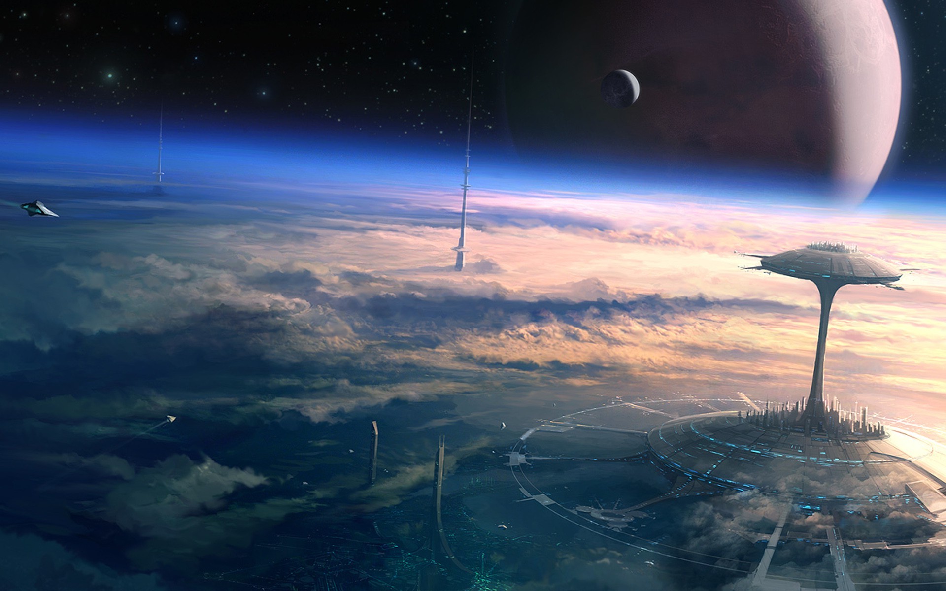 science Fiction, Digital Art, Space, Futuristic, Planet, Atmosphere Wallpaper