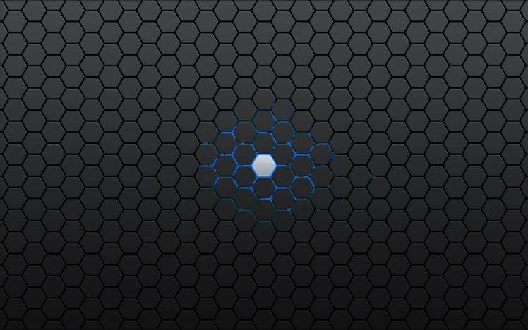 Android (operating System), Hexagon, Geometry, Blue, Gray, Artwork, Digital Art, Abstract HD Wallpaper Desktop Background