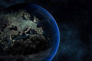 Europe, Lights, Planet, Space, Earth, World