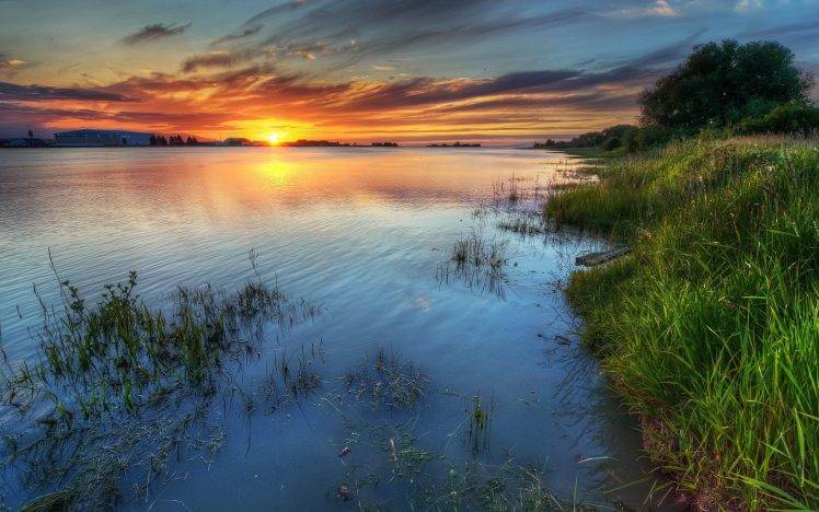 nature, Sunset, Water, Lake HD Wallpaper Desktop Background