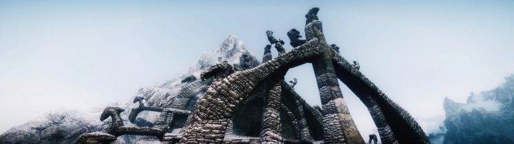 The Elder Scrolls V: Skyrim, Multiple Display, Mods, Landscape HD Wallpaper Desktop Background