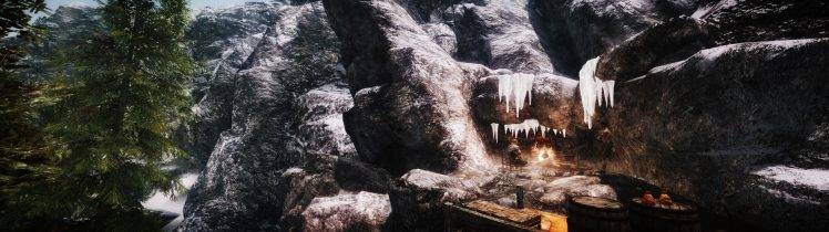 The Elder Scrolls V: Skyrim, Multiple Display, Mods, Landscape, Mountain HD Wallpaper Desktop Background
