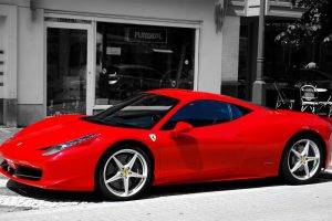car, Ferrari, Red Cars, Selective Coloring