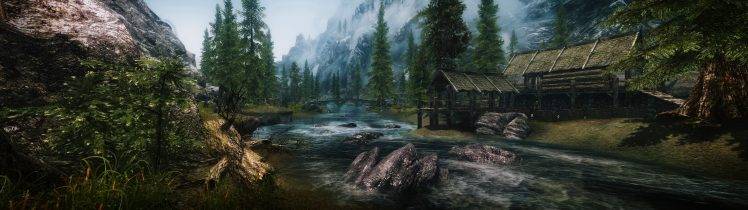 The Elder Scrolls V: Skyrim, Mods, Nature, Landscape, Multiple Display, River HD Wallpaper Desktop Background