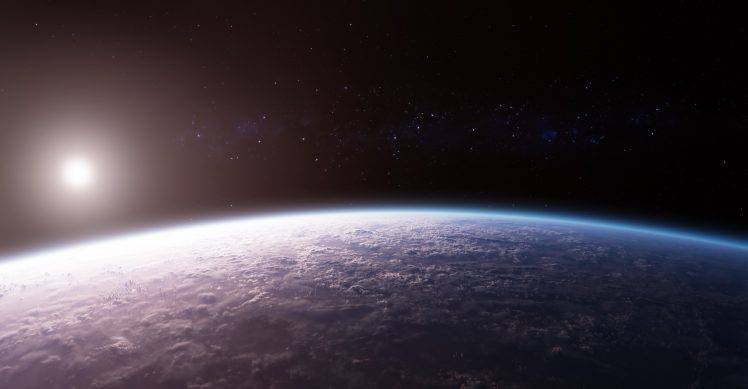 planet, Space, Sun, Earth, Clouds, Sunlight, Atmosphere HD Wallpaper Desktop Background