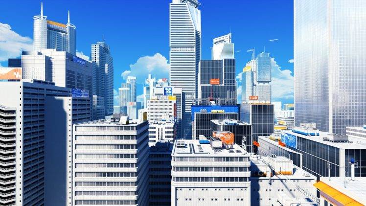 Mirrors Edge, Screenshots, Video Games, Cityscape, Skyscraper HD Wallpaper Desktop Background