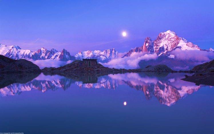 nature, Lake, Mountain, Reflection, Snow HD Wallpaper Desktop Background