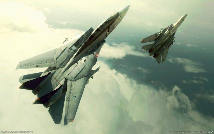 F 14 Tomcat, Grumman F 14 Tomcat, Aircraft, Warplanes, Video Games, Ace Combat 5: The Unsung War HD Wallpaper Desktop Background
