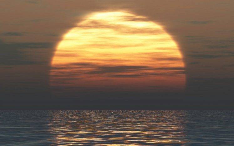 sunset, Sea, Nature, Water, Sky HD Wallpaper Desktop Background