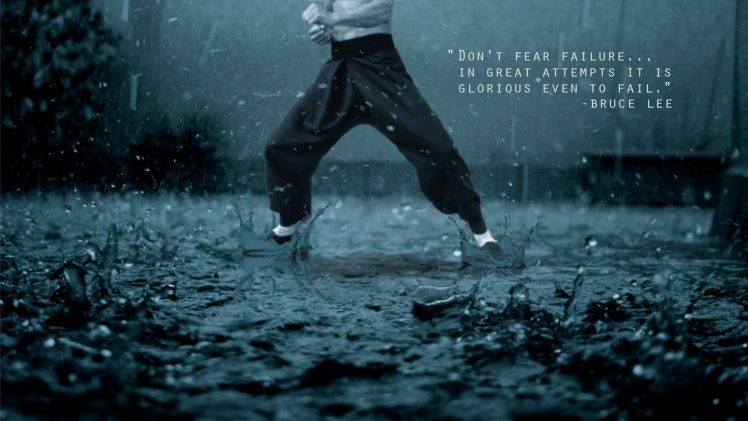 gyms, Quote, Rain, Kung Fu, Inspirational, Bruce Lee HD Wallpaper Desktop Background