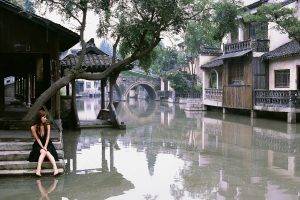 flood, Town, Arch, River, Japan, Japanese