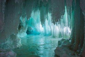 nature, Cave, Sunlight, Ice, Frost, Glaciers, Icicle, Snow