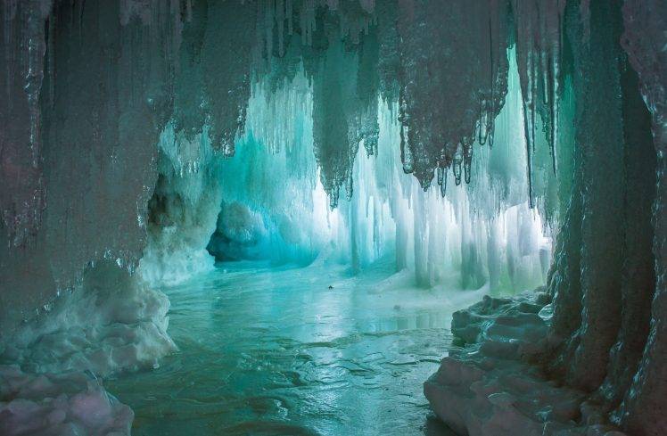 nature, Cave, Sunlight, Ice, Frost, Glaciers, Icicle, Snow HD Wallpaper Desktop Background