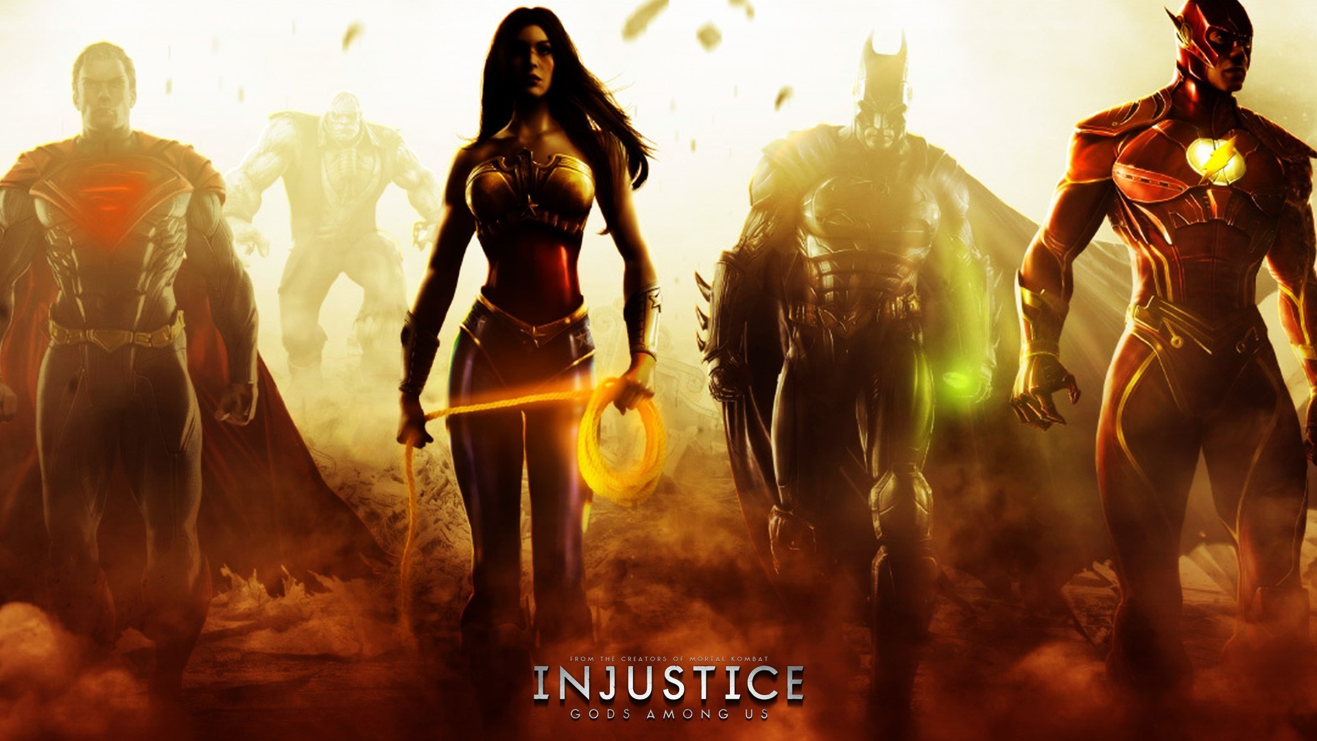 Justice League, Superman, Flash, Batman, Wonder Woman Wallpaper