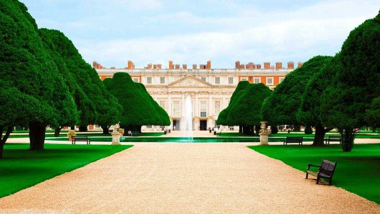 landscape, England, Hampton Court, Trees HD Wallpaper Desktop Background
