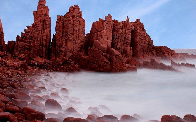 Australia, Landscape, Rock, Rock Formation, Nature, Coast, Long Exposure, Water, Beach, Sea HD Wallpaper Desktop Background