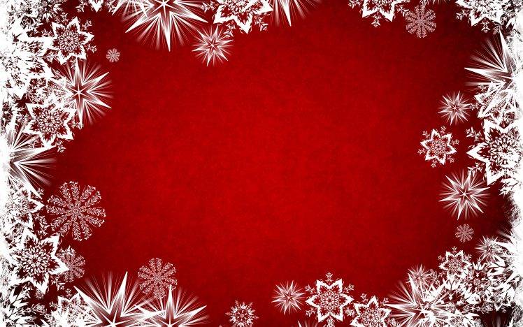 abstract, Snowflakes, Red HD Wallpaper Desktop Background
