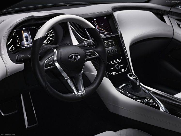 Infiniti, 2015 Infiniti Q60 Coupe, Twin turbo, Race Cars, Silver, Vehicle Interiors HD Wallpaper Desktop Background