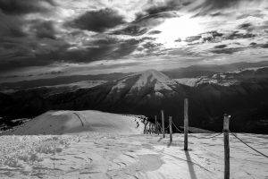 mountain, Nature, Landscape, Clouds, Skiing, Fence, Snow