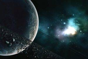 space, Moon, World, Asteroid, Space Art