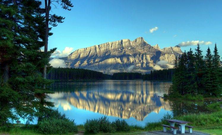nature, Mountain, Trees, Lake HD Wallpaper Desktop Background