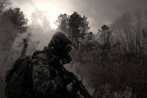 gas Masks, Trees, Military