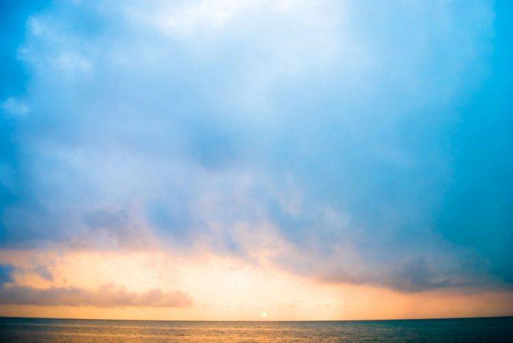 nature, Landscape, Sky, Sea, Clouds, Sunset HD Wallpaper Desktop Background