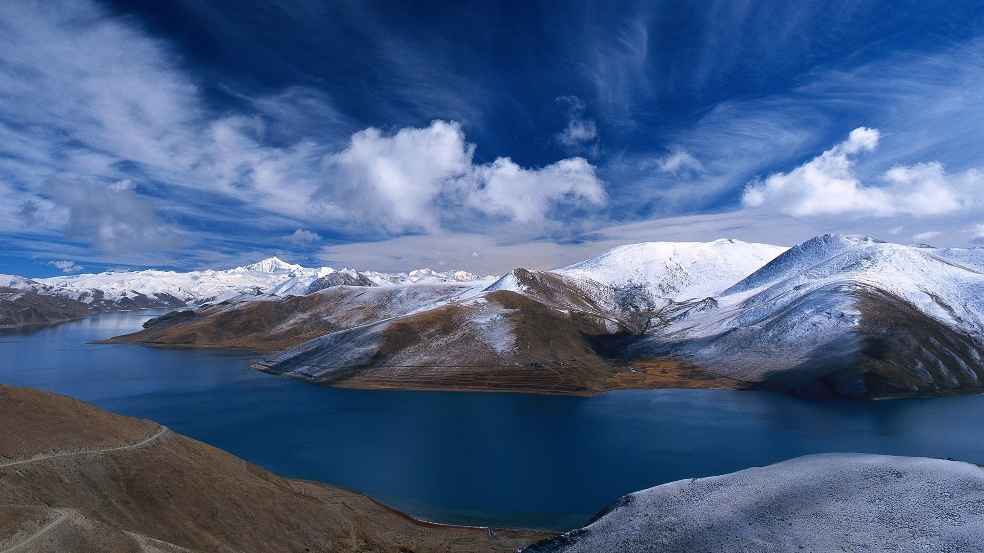 nature, Landscape, Mountain, Water, Clouds, Snow, Hill, Lake Wallpaper