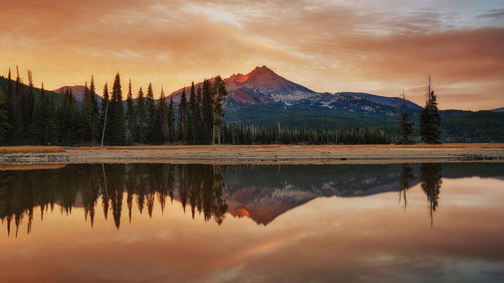 nature, Landscape, Mountain, Water, Clouds, Trees, Forest, Lake, Reflection, Sunset Wallpaper
