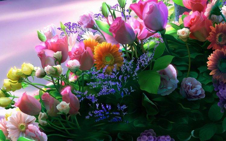 flowers, Bouquets, Rose, Daisies HD Wallpaper Desktop Background