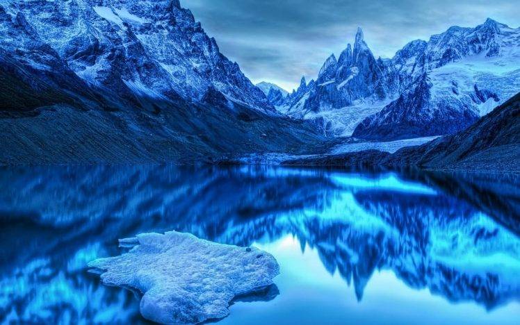 landscape, Mountain, Lake, Snow, Ice HD Wallpaper Desktop Background