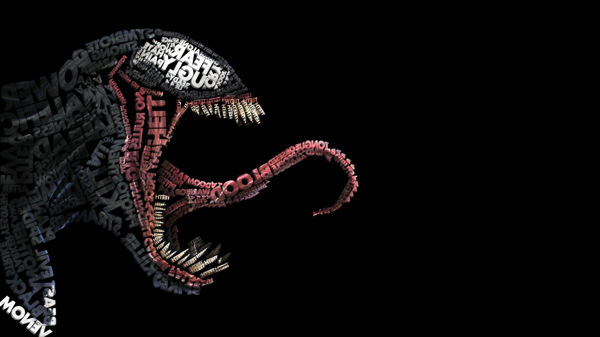 comics, Venom, Typographic Portraits Wallpaper