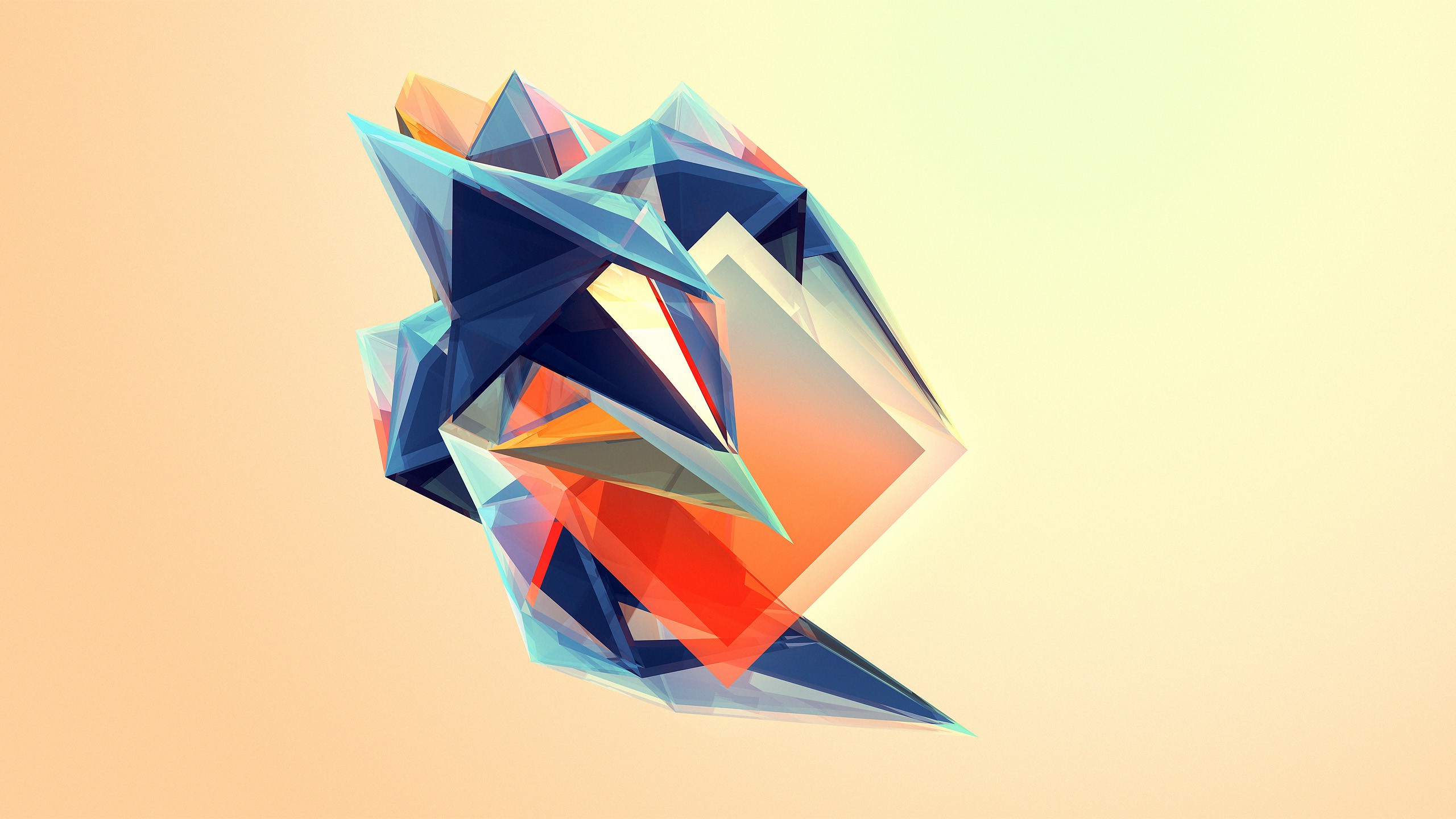 Justin Maller, Facets, Simple Background, Abstract Wallpaper