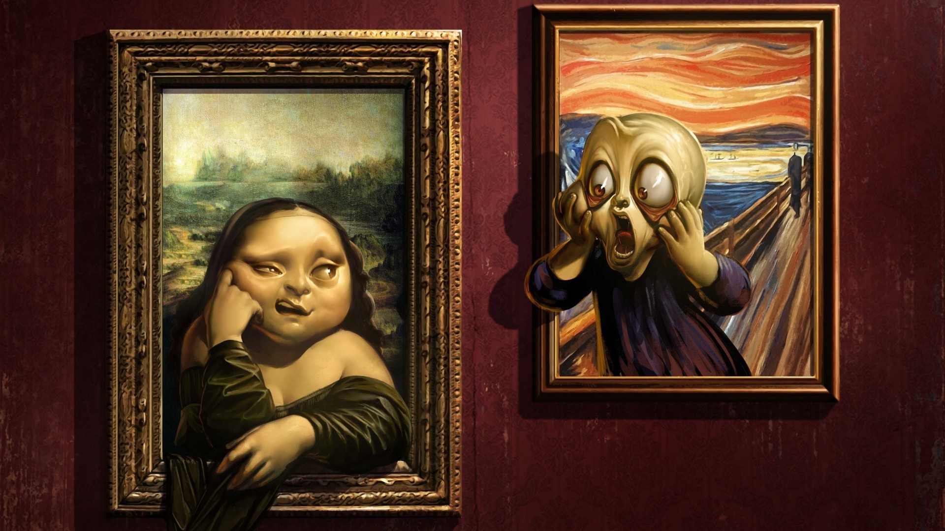 painting, Artwork, Humor, Leonardo Da Vinci, Screaming