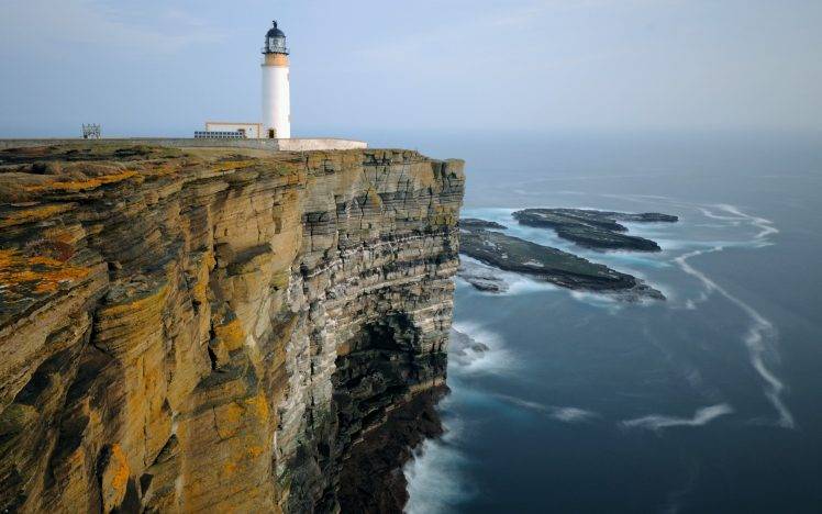 lighthouse, Landscape, Sea, Cliff HD Wallpaper Desktop Background