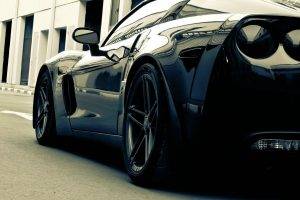 Corvette, Car, Monochrome
