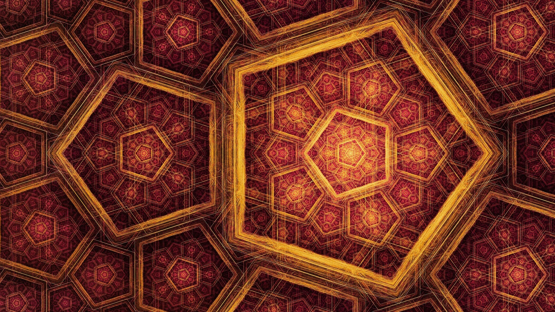 abstract, Digital Art, Fractal, Geometry, Pentagons Wallpapers HD