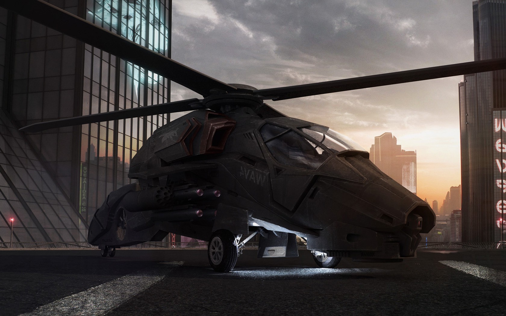 digital Art, Helicopters Wallpaper