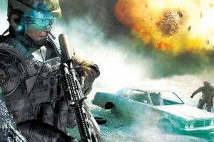video Games, Tom Clancys Ghost Recon: Advanced Warfighter, Soldier, Futuristic, Explosion