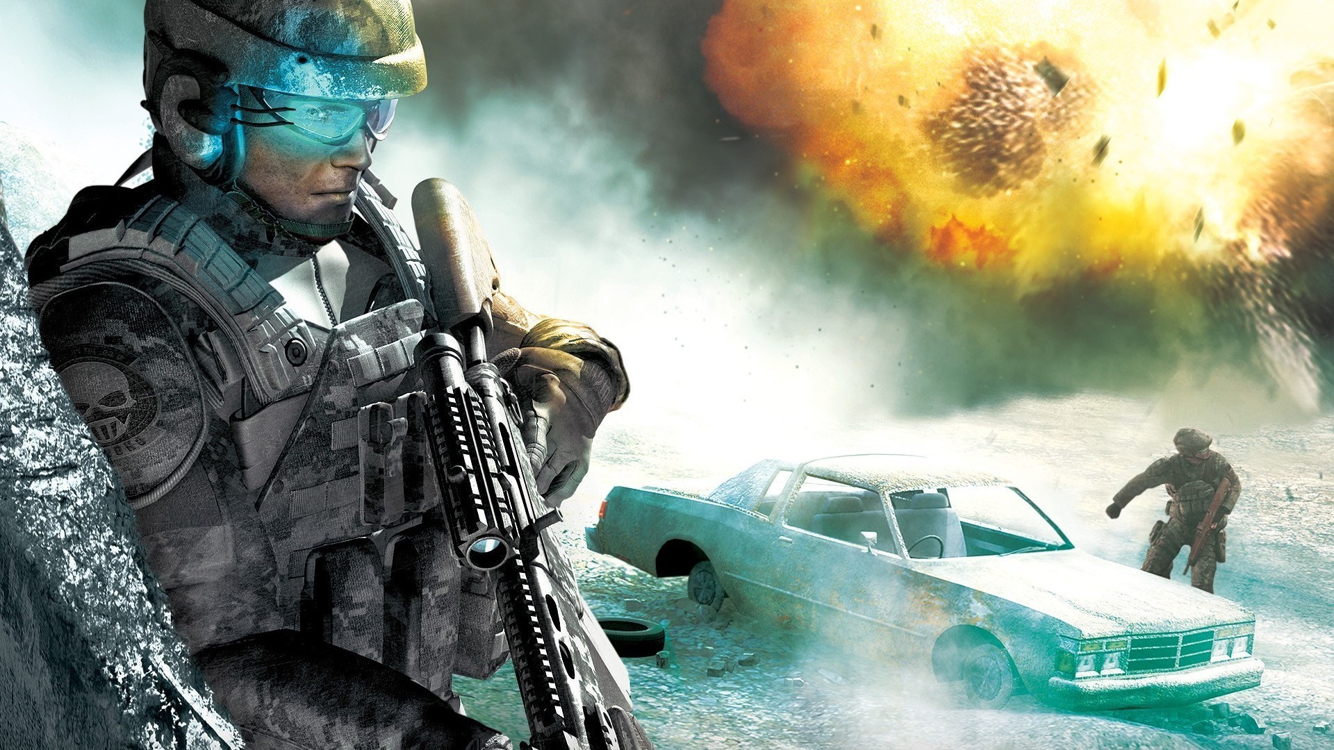 video Games, Tom Clancys Ghost Recon: Advanced Warfighter, Soldier, Futuristic, Explosion Wallpaper