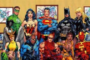 DC Comics, Superhero, Wonder Woman, Superman, Batman, Green Lantern, Hawkgirl, Red Arrow, Red Tornado, Vixen, Black Lightning, Black Canary