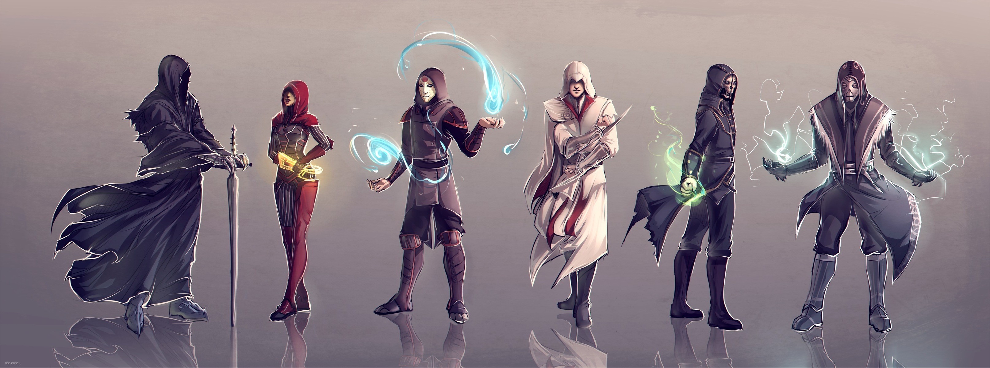 167103 Dishonored Assassins_Creed Mass_Effect The_Elder_Scrolls The_Legend_of_Korra The_Lord_of_the_Rings hoods Ezio_Auditore_da_Firenze Kasumi_Goto dragonborn