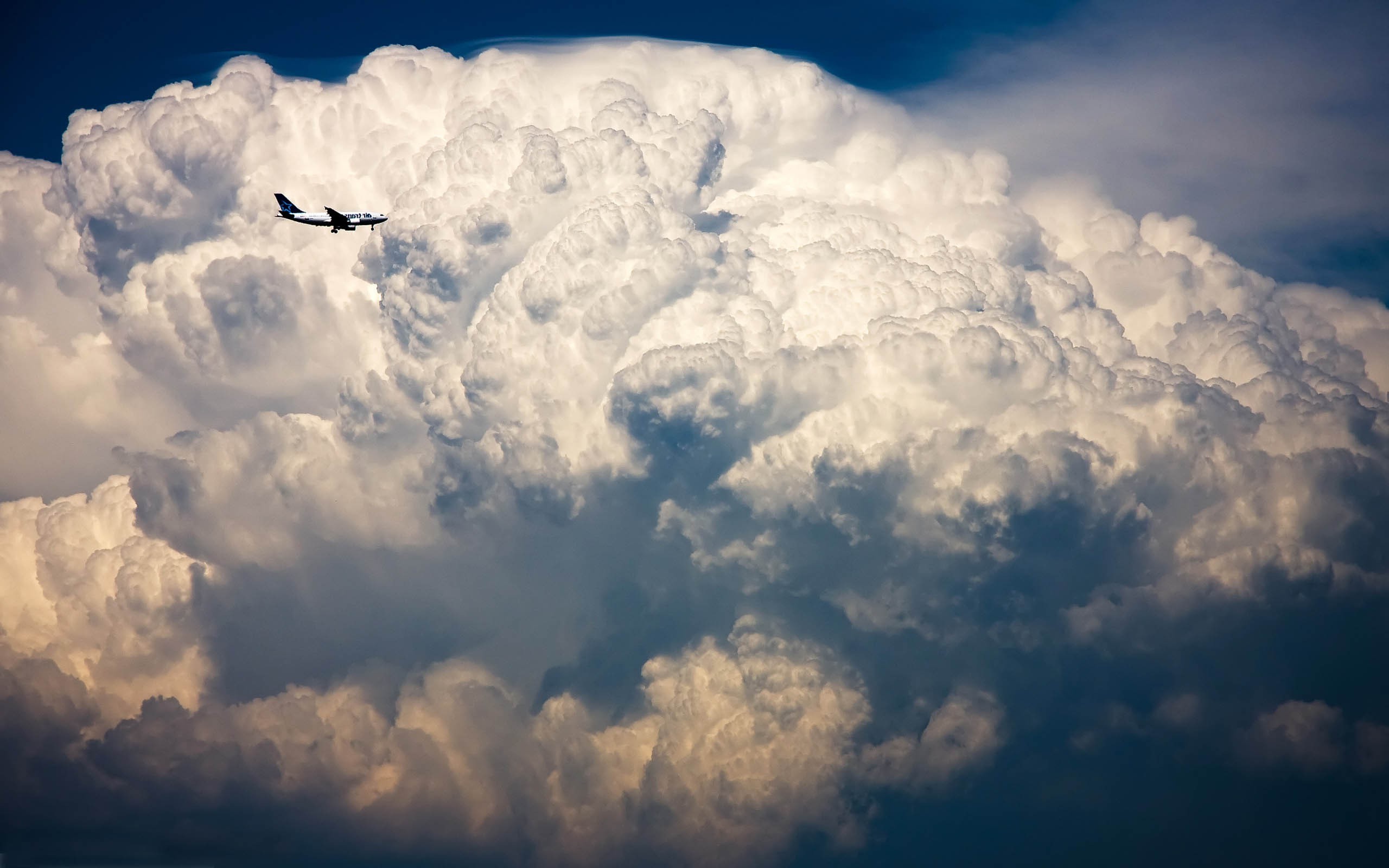 clouds, Sky, Aircraft, Nature Wallpaper