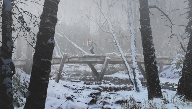 forest, Winter, Concept Art, Snow, Trees, Video Games, Artwork, Digital Art HD Wallpaper Desktop Background