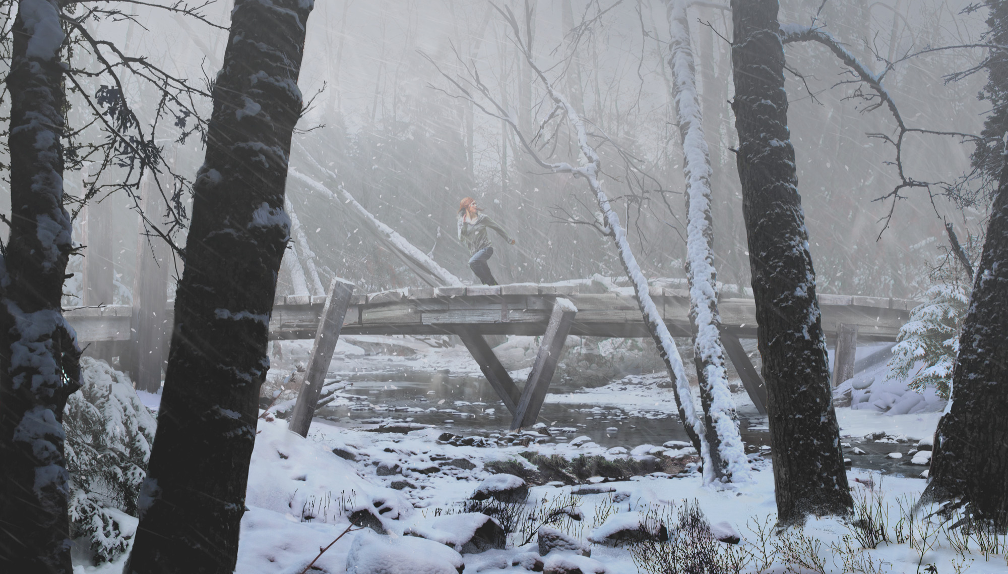 forest, Winter, Concept Art, Snow, Trees, Video Games, Artwork, Digital Art Wallpaper