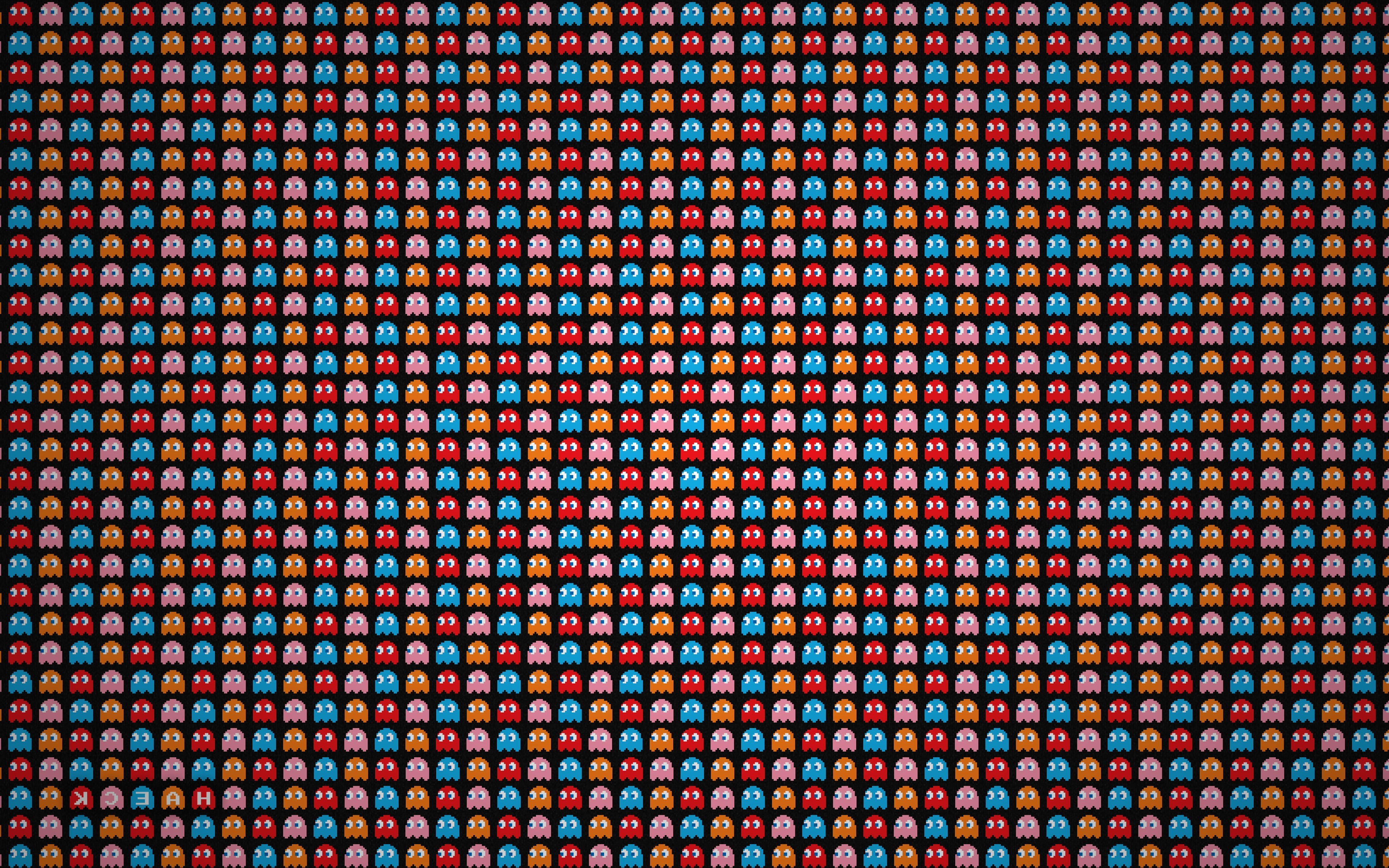 minimalism, Digital Art, Pac Man, Video Games, Pixel Art, Pixels