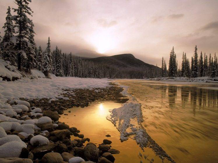 landscape, Snow, Water HD Wallpaper Desktop Background