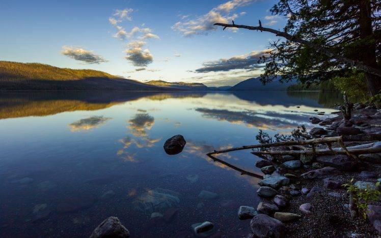 landscape, Lake, Trees, Reflection, Calm, Water, Rock, Nature HD Wallpaper Desktop Background