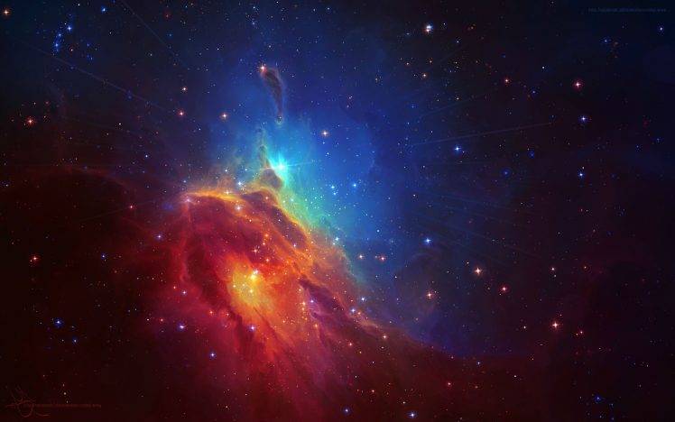space, Nebula, Stars, Space Art, Colorful, Red, Blue, TylerCreatesWorlds HD Wallpaper Desktop Background