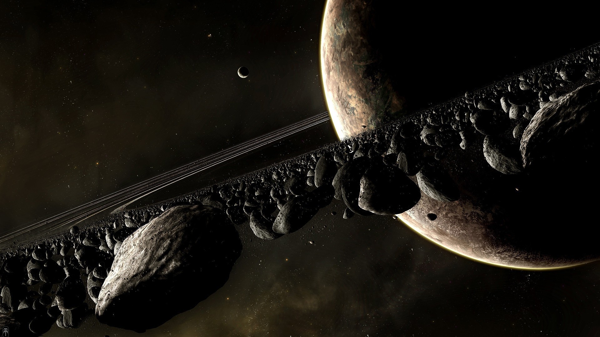 space, Asteroid, Planet Wallpaper